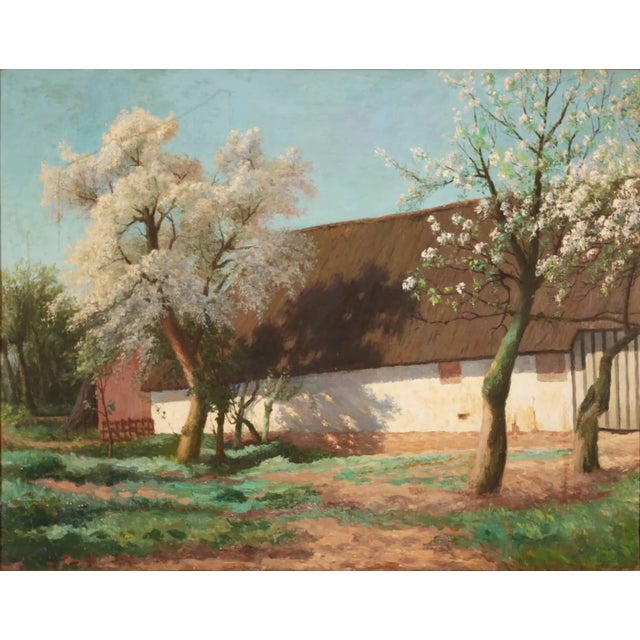Oil on canvas - the canvas is glued to plywood. The painting is signed in the lower right corner illegibly and dated 1941....