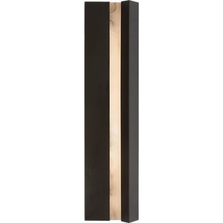Anne-Marie Barton for Visual Comfort Signature Austera 32" Sconce in Matte Carbon with Alabaster For Sale