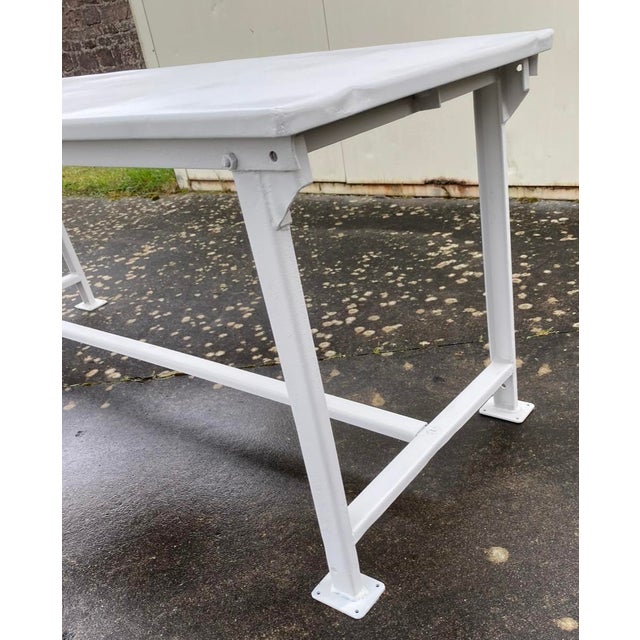 Industrial Folding Military Metal Table, 1965 For Sale - Image 3 of 7