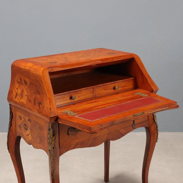 Baroque Style Drop-Leaf Desk in Rosewood For Sale - Image 3 of 12