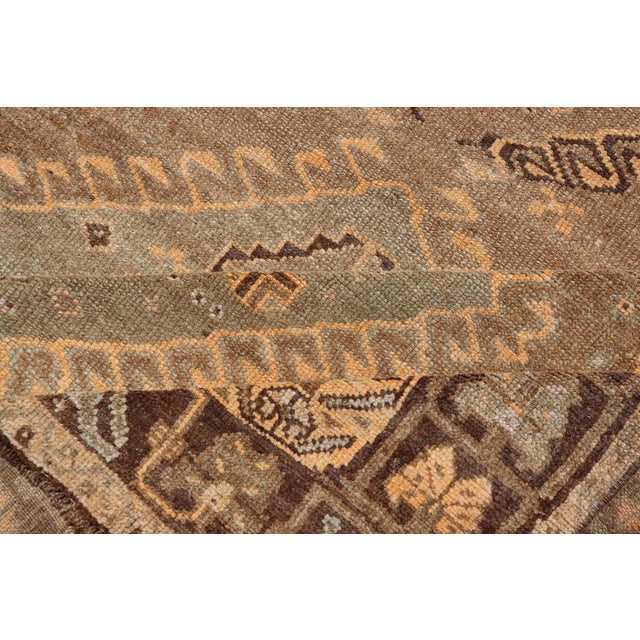 Vintage Hand Knotted Turkish Kars Gallery Rug in Wool With Diamond Design For Sale - Image 12 of 13