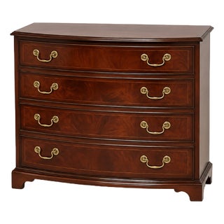Traditional Mahogany Four-Drawer Bow-Front Chest For Sale