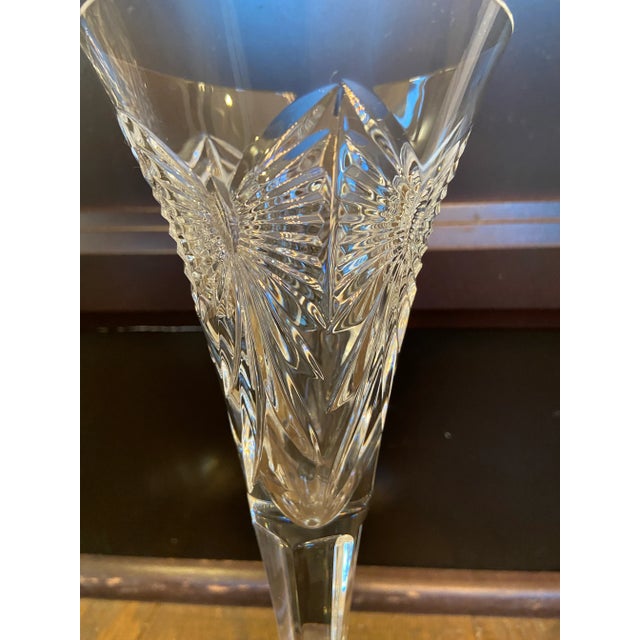 1990s Waterford “Happiness” Millennium Series Champagne Flutes- Set of 2 For Sale In Raleigh - Image 6 of 8