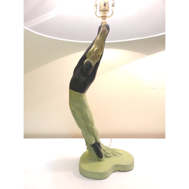 Chalk Balinese Dancer Lamps With Shades - a Pair For Sale In Austin - Image 6 of 8