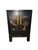 Stunning vintage chinoiserie cabinet on stand in the classic Hollywood Regency / grandmillennial style. Black lacquered...