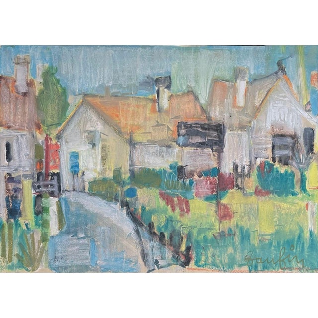 Jacques Daufin, Landscape, 1960s, Gouache & Pastel, Framed For Sale - Image 10 of 10