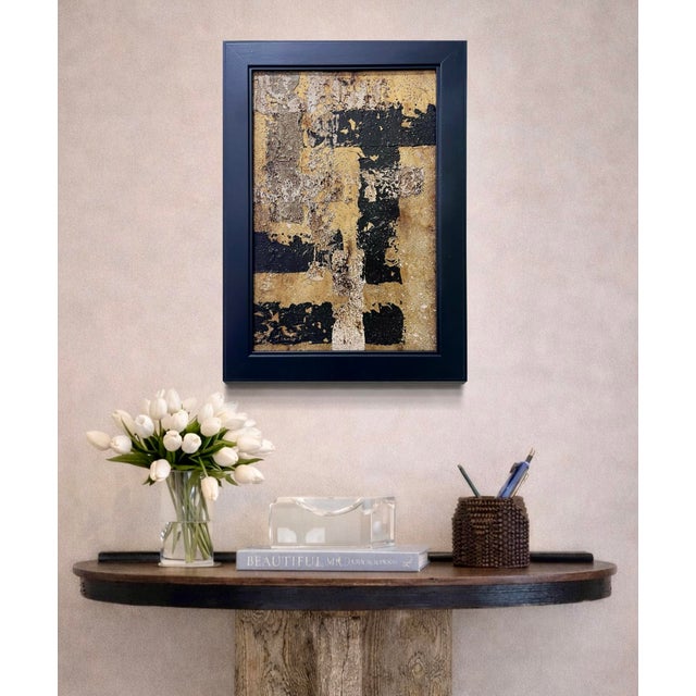 This original mixed-media abstract painting by J. Kent Martin is inspired by aerial views of farmland and the ordered...