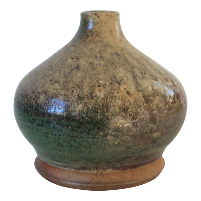 Vintage Studio Art Glazed Pottery Vase For Sale