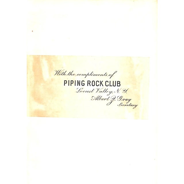 [60] pp. Privately Printed 1921 6 1/4" x 4 1/2" Piping Rock’s original membership rolls were a who’s who of the pre-war...