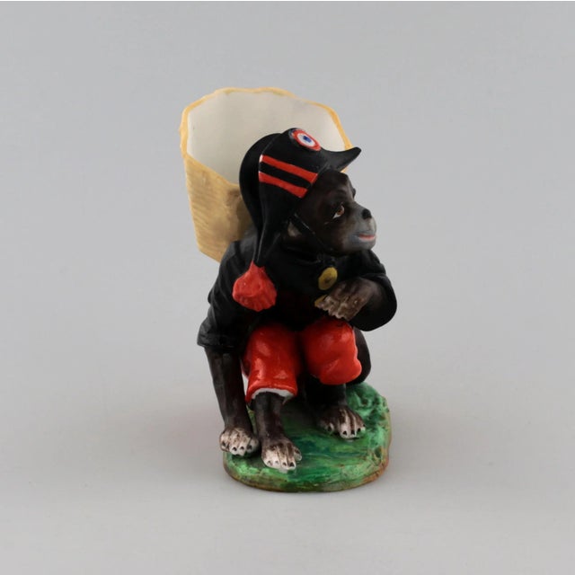 Porcelain Pencil Holder Monkey in the Shape of Napoleon For Sale - Image 5 of 7