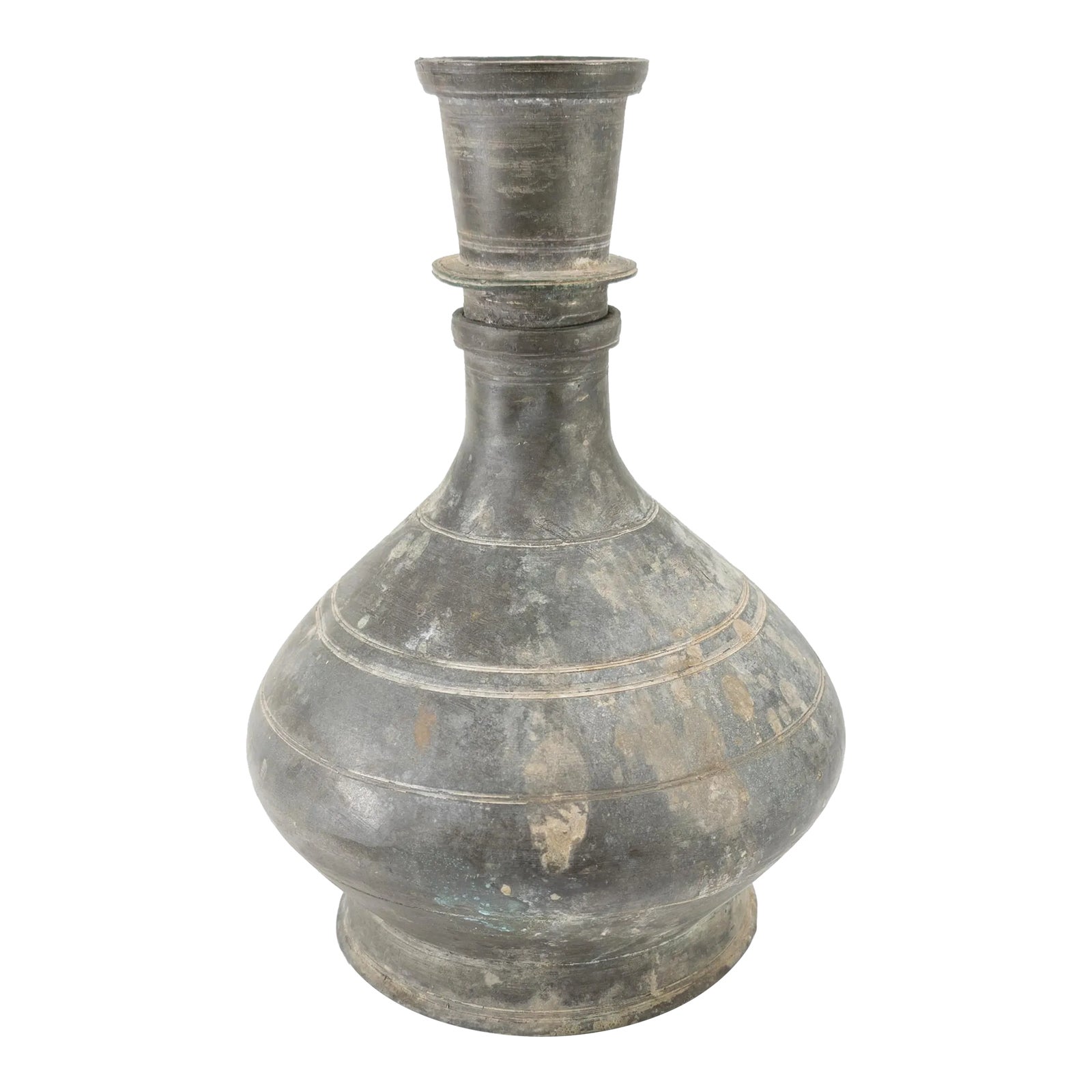 20th Century Middle Eastern Turkish Rustic Metalware Vase | Chairish