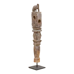 Antique Oxidized Wooden Elephant Finial