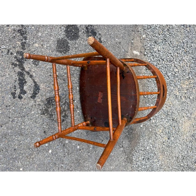 Early 20th Century Pair of Heywood Brothers & Wakefield Co. — Philadelphia, Pa Barrel Oak Armchairs For Sale - Image 15 of 16
