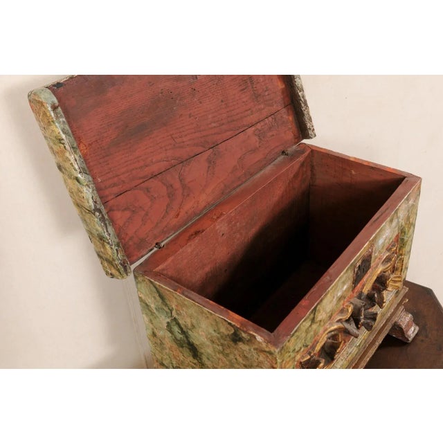 18th Century Venetian Wood Box with Original Finish For Sale - Image 10 of 12