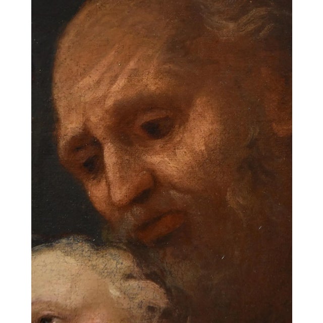 Circle of Domenico Piola, Holy Family, 1660, Oil on Canvas, Framed For Sale - Image 10 of 15