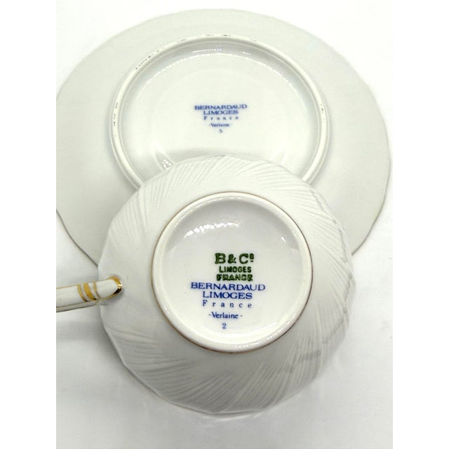 Traditional 1980s Bernardaud Verlaine Tea Cup & Saucer Set For Sale - Image 3 of 7