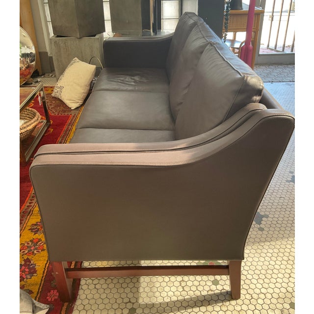 1970s Skipper Mobler Attributed Danish Sofa in Chic Chocolate Leather For Sale - Image 11 of 18