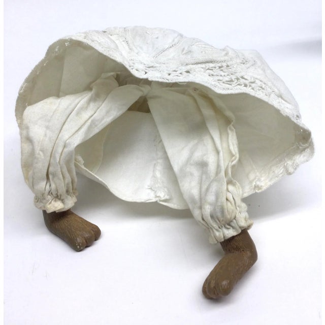 1920’s Porcelain Bunny With Hand Crochet Dress For Sale - Image 4 of 9