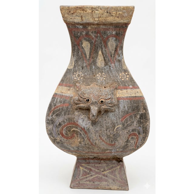15th Century & Earlier Chinese Painted Terracotta Pottery Vessel (Hu Jar) For Sale - Image 5 of 7