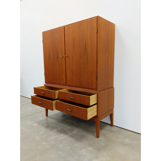 Vintage Danish Modern Teak Wardrobe / Cabinet For Sale - Image 4 of 7