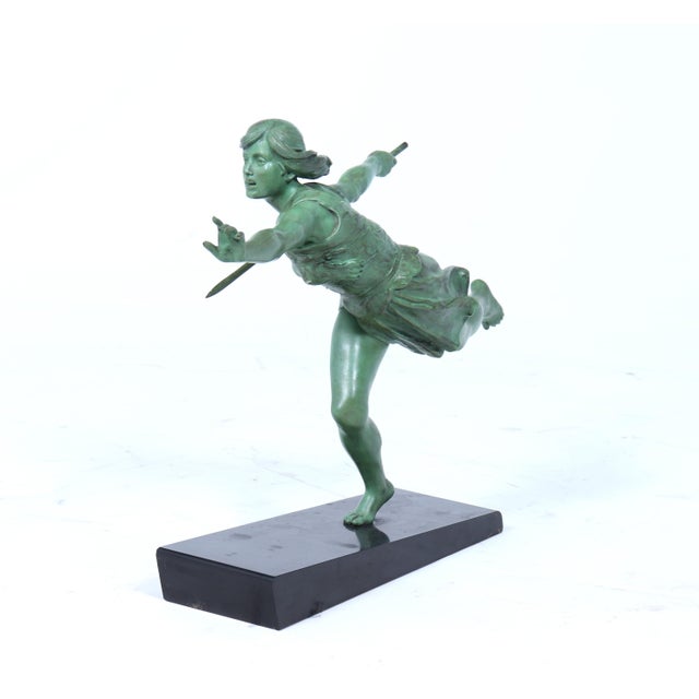Emile Carlier, The Huntress, 1925, Metal, in Very Good conditions. Designed 1920 to 1949
