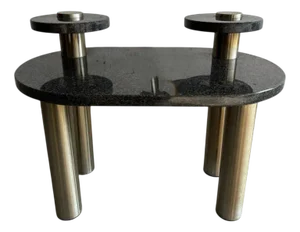Vintage Coffee Table in Granite and Stainless Steel, 1980s