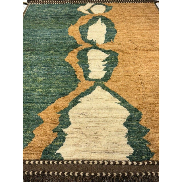 Multi Color Fine Hand Knotted Moroccan Rug For Sale - Image 4 of 10
