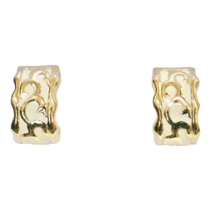 Vintage Givenchy White Enamel Gold Plated Earrings - 2 Pieces