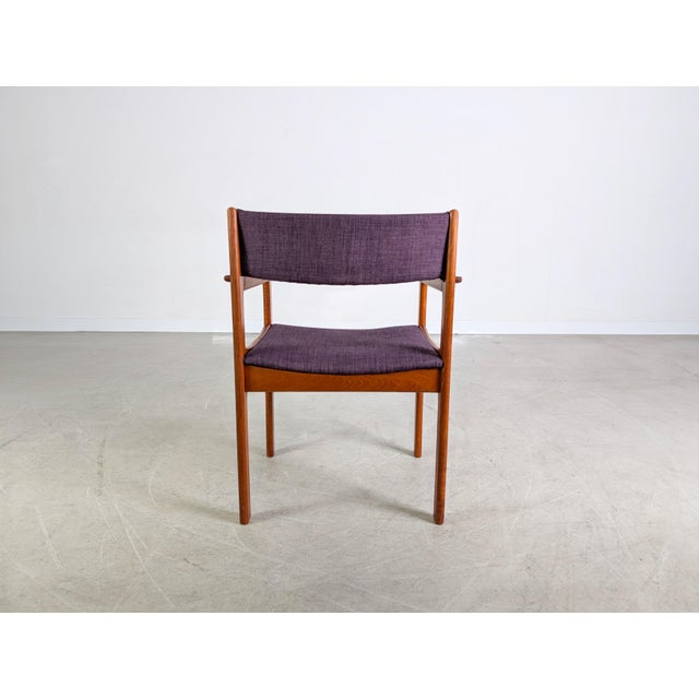 Vintage Danish Teak Purple Armchair For Sale - Image 6 of 10