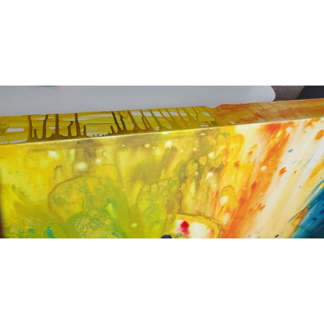 Cerulean Painting Large Abstract 1985 For Sale - Image 8 of 14