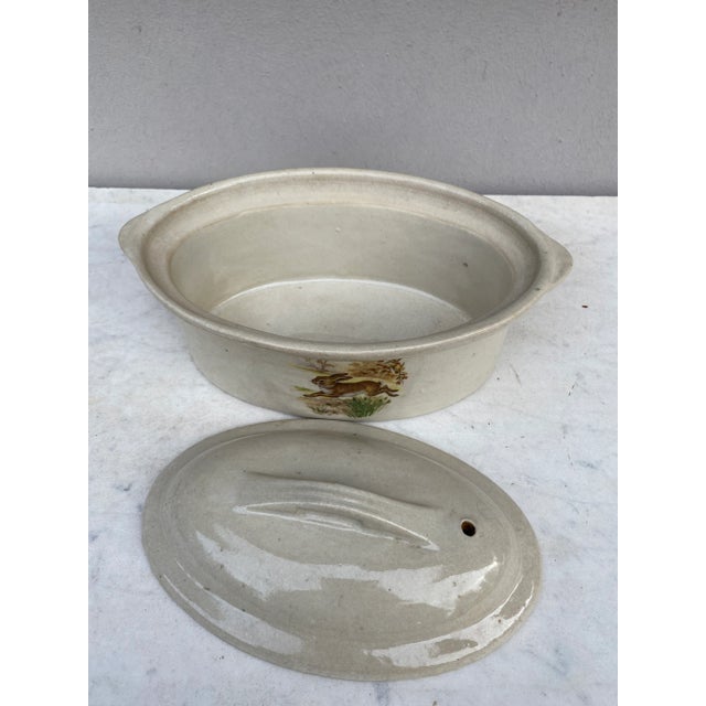 1920s French Faience Pate Tureen With Rabbits, Circa 1920 For Sale - Image 5 of 9