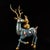 This striking vintage cloisonne enamel figurine depicts a deer carrying a double gourd on its back, a traditional symbol...