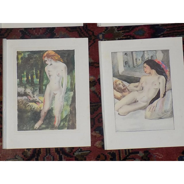 Printmaking Materials Vintage French Limited Edition Hand Colored Copperplate Engravings-Mariette Lydis-Paris-Set of 12 For Sale - Image 7 of 11