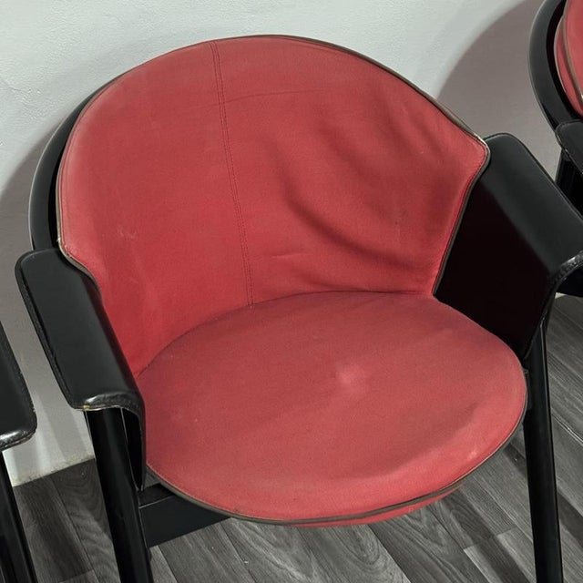 Modern Chairs in Lacquered Wood and Fabric from Pozzi & Verga, 1970s, Set of 4 For Sale - Image 16 of 18