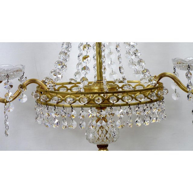 Metal Brass and Lead Crystal Table Lamp from Palwa, 1960s For Sale - Image 7 of 18