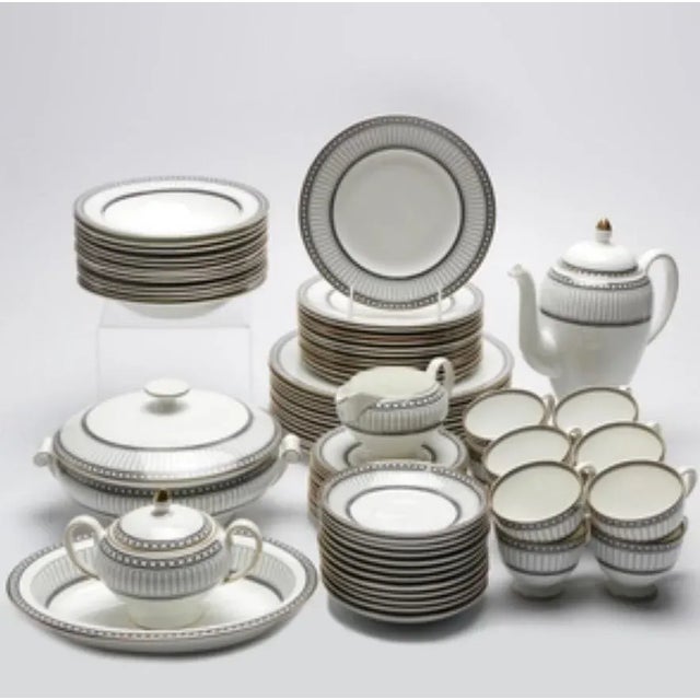 1980s 1980s Wedgewood Black "Colonnade" Bone China Dinner Service for Twelve- 67 Pieces For Sale - Image 5 of 11