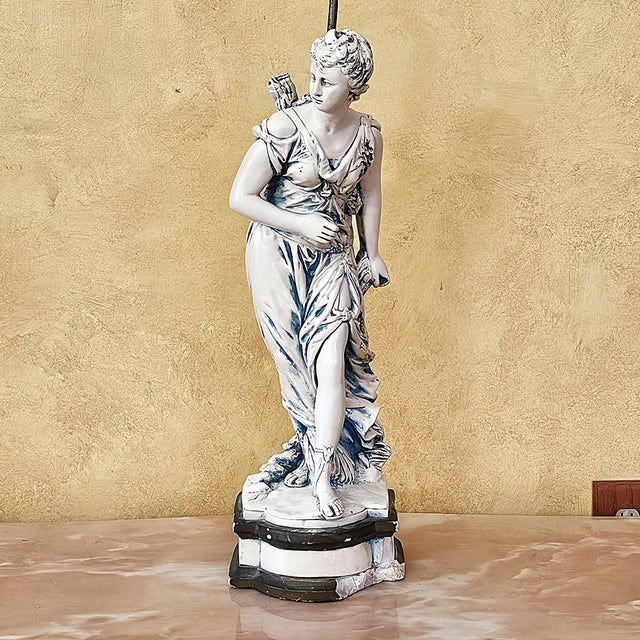 Vintage Neoclassical Figural Table Lamps Greco-Roman Sculptural Lamps - Pair For Sale - Image 16 of 18