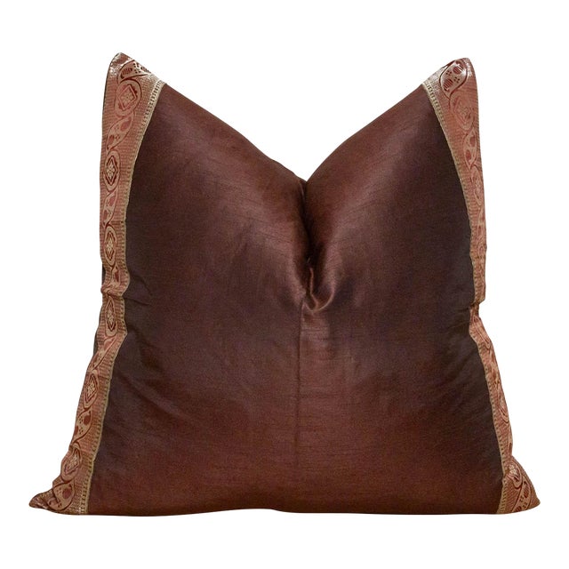 Syrah Festive Silk Euro Pillow Cover For Sale