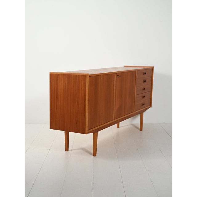 Scandinavian Sideboard in Teak, 1960s For Sale - Image 4 of 15
