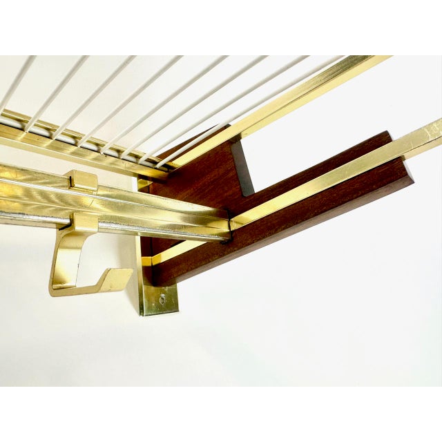 Mid-Century Teak and Brass Plated Coat Rack, 1960s For Sale - Image 14 of 17