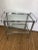 Vintage Mid-Century Glass and Chrome Bar Cart For Sale In Raleigh - Image 6 of 6