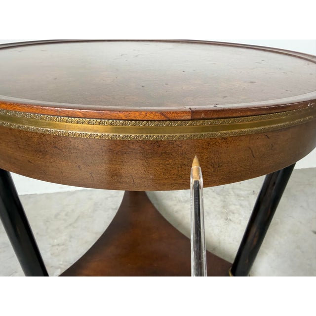 Vintage French Empire Style Side Table With Burlwood Top by Old Colony Furniture For Sale - Image 9 of 12
