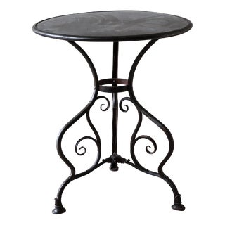 French Antique Arras Bistro Table in Wrought Iron with Horseshoe Feet, 1890s For Sale