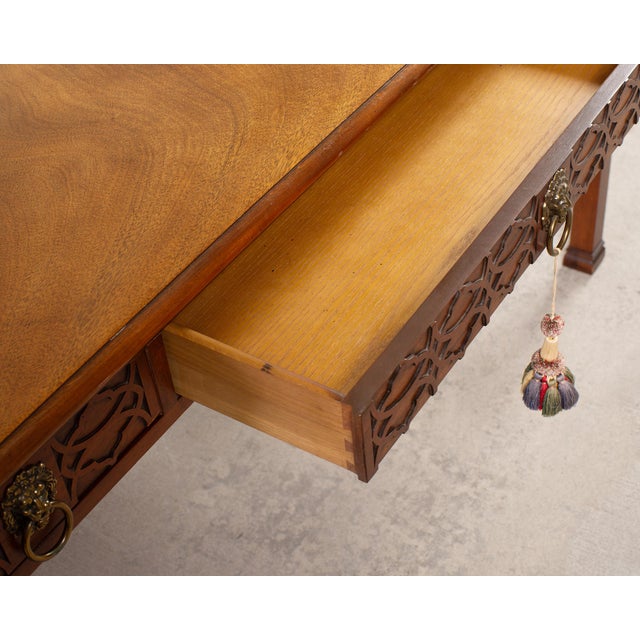 Baker Georgian Chippendale Style Mahogany Writing Table Desk For Sale - Image 17 of 18