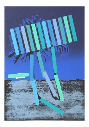 "Blue Palm" Working Proof Print by Menashe Kadishman