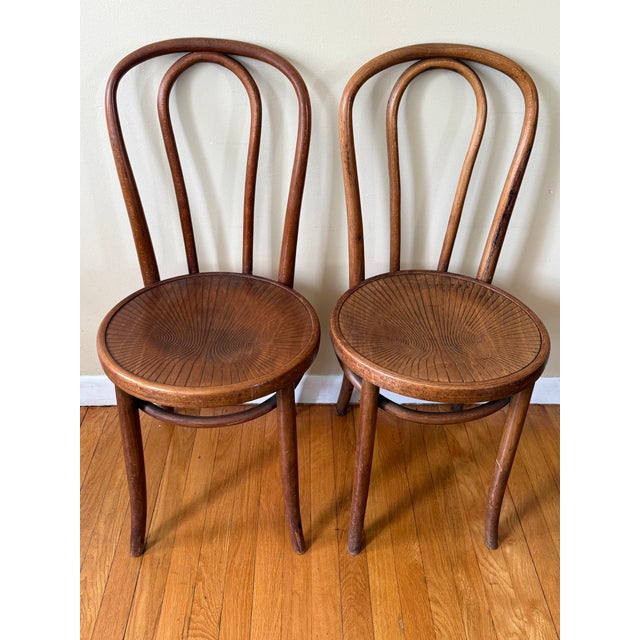 Antique Thonet Style Bentwood Cafe Bistro Chairs, Set of Four For Sale In Providence - Image 6 of 13