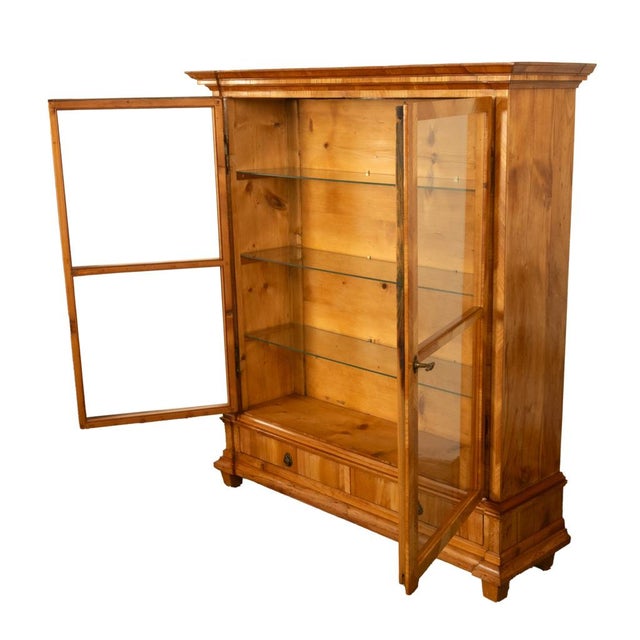 Antique Austrian Cherry Wood Biedermeier Display Library Cabinet Bookcase 1840 For Sale In Portland, OR - Image 6 of 12