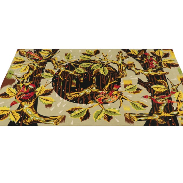 1940s Signed Vintage Jean-Claude Bissery Tapestry “Forestière”, From Rug & Kilim For Sale - Image 5 of 7