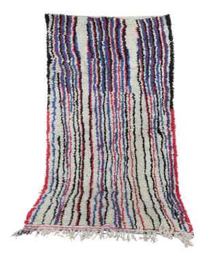1970s Vintage Moroccan Berber Wool Rug - 3′10″ × 7′3″