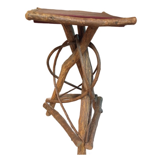 Early 20th Century Folk Art Bent Willow Adirondack Accent Table For Sale